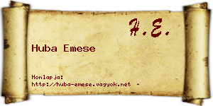 Huba Emese névjegykártya